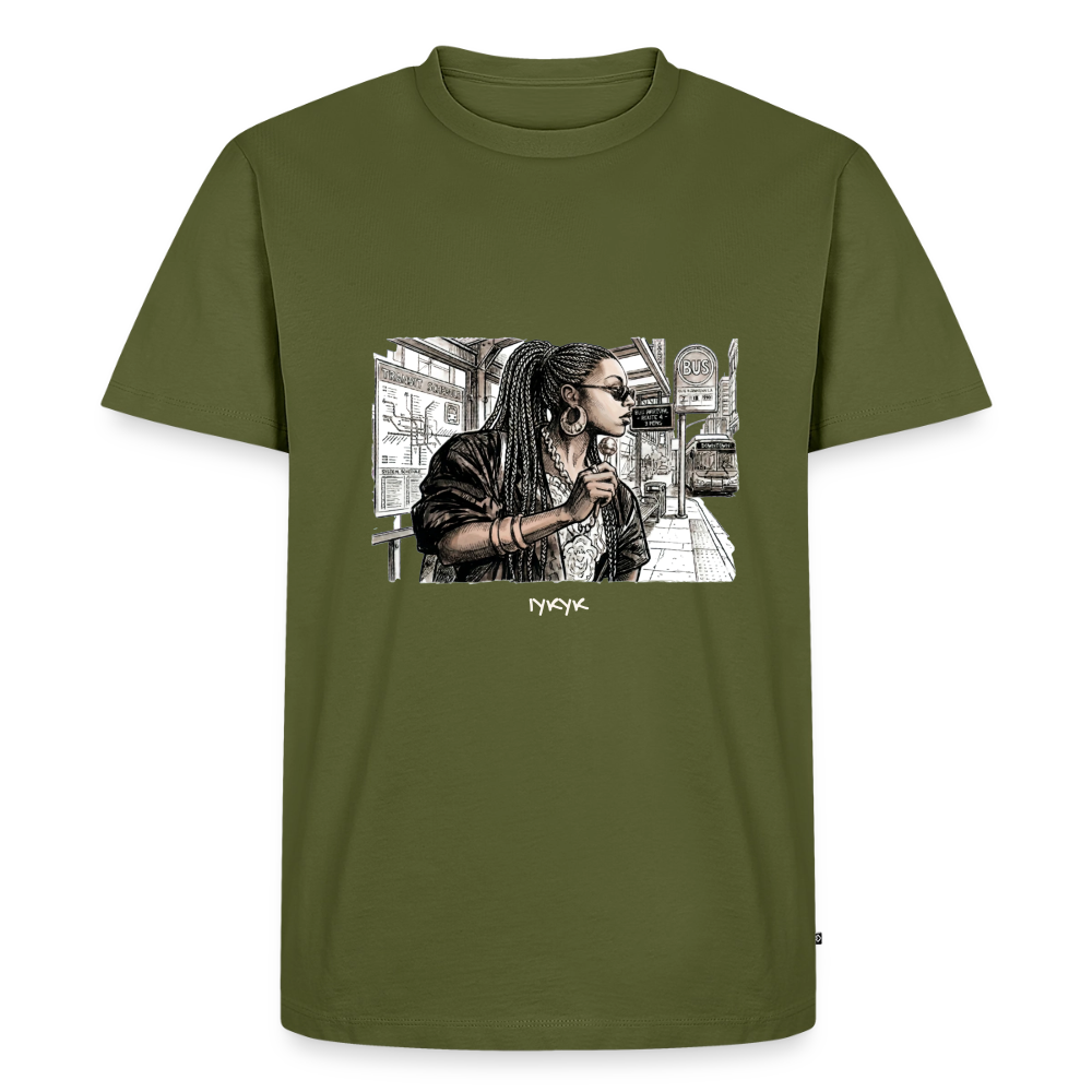 Standing at the Bus Stop - khaki green 