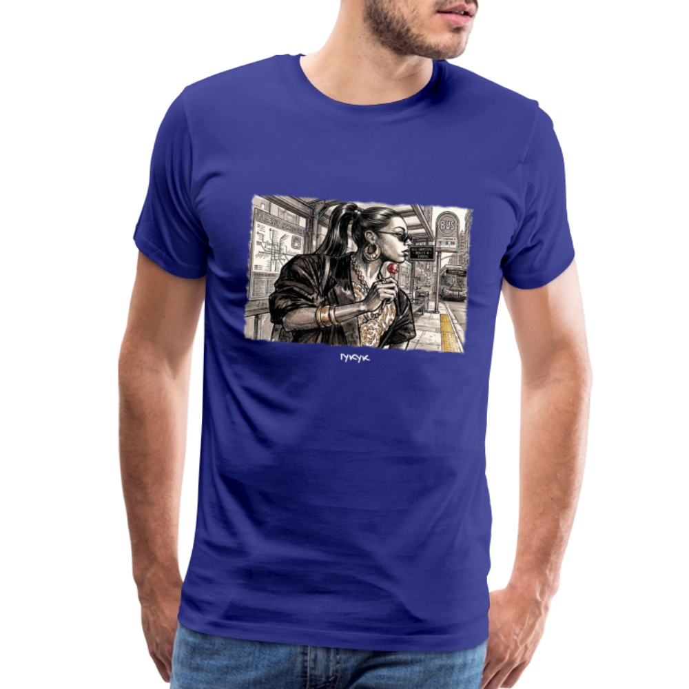 Standing at the Bus Stop 2 - royal blue